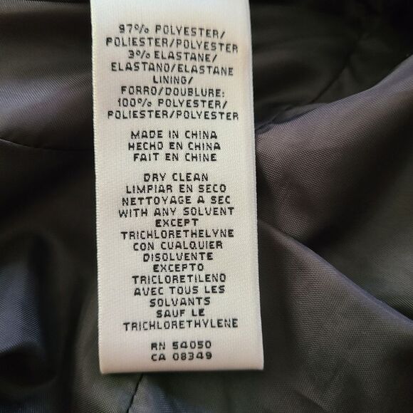 Nine West Blue & Grey Abstract Floral Print Belted Sheath Lined Dress - Size 14 - Picture 6 of 6